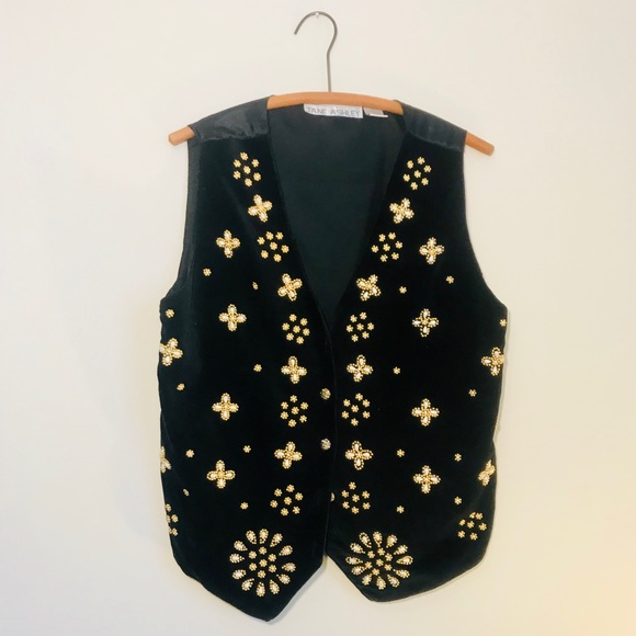 Urban Outfitters Jackets & Blazers - Vintage Beaded Velvet Velour Vest